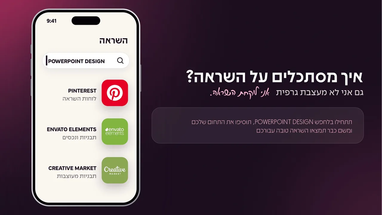 אחרי: מקורות השראה, השקף המעוצב
